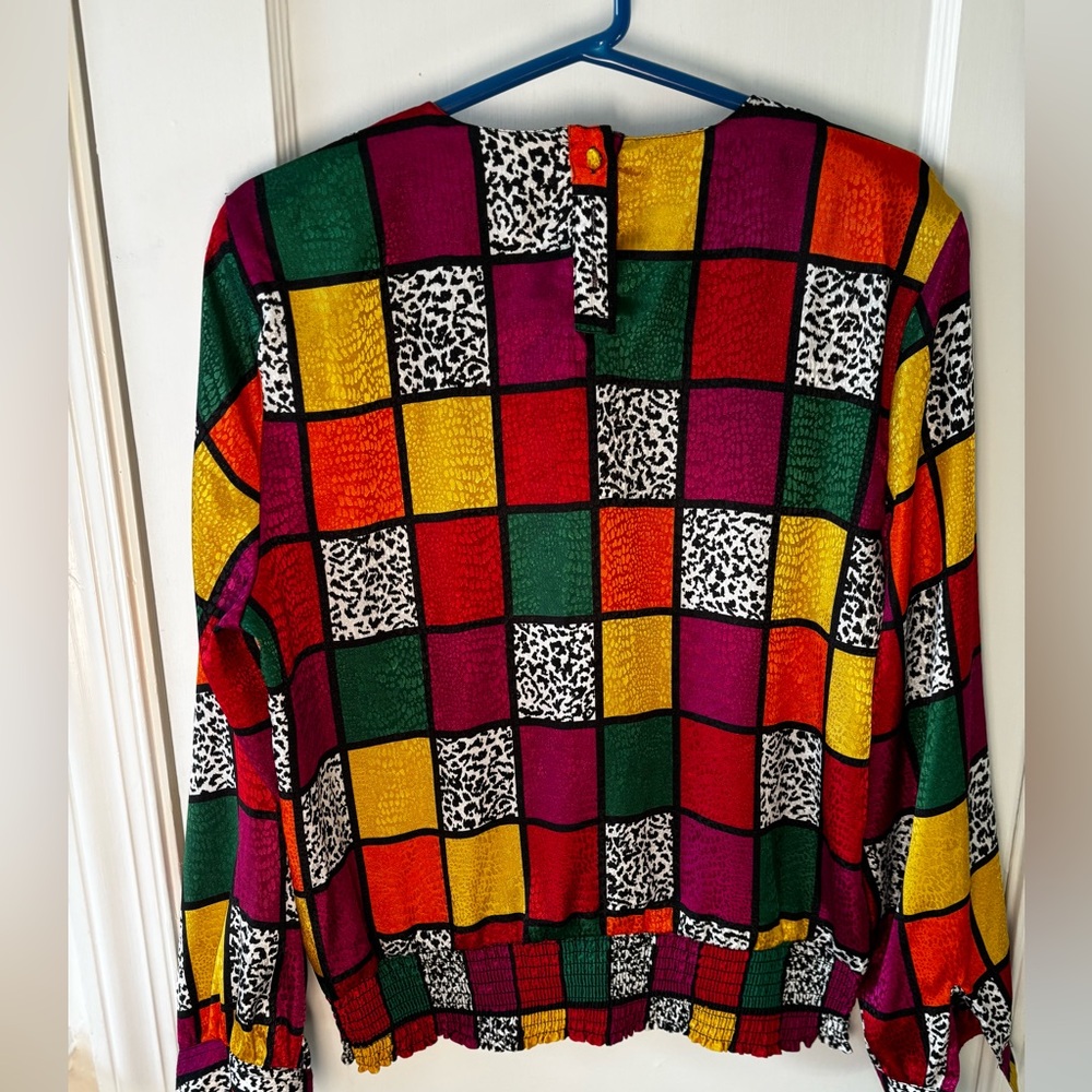 Colorful Checkered Women's Top - Picture 4 of 5